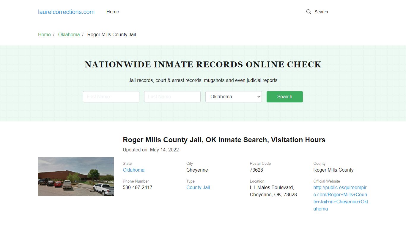 Roger Mills County Jail , OK Inmate Search, Visitation Hours